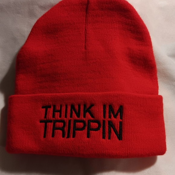 THINK IM TRIPPEN Red beanie - Picture 1 of 2